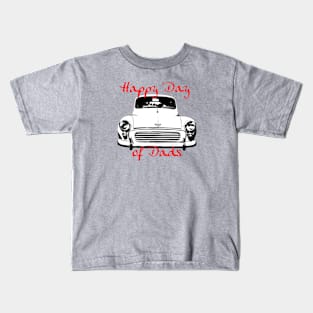 Father's Day 1970s Morris Minor classic car Day of Dads Kids T-Shirt